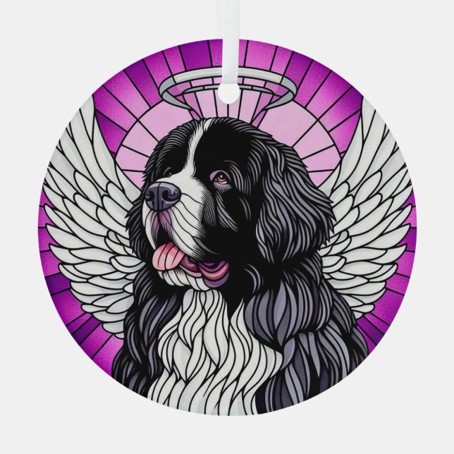 Ornamento del Círculo Ángel del Perro de Terranova (Reverso )