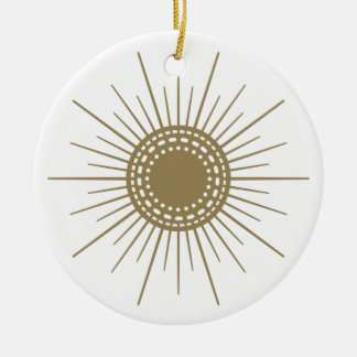 Ornamento del Círculo de Cerámica Retro Fennel Sun