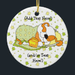 Ornamento del círculo de Hanukkah<br><div class="desc">Ornamento Círculo Hanukkah (Doble Lado). Personaliza eligiendo tu estilo de fuente,  tamaño,  color y texto favorito!</div>