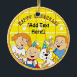 Ornamento del círculo de Hanukkah<br><div class="desc">Ornamento del Círculo Hanukkah. Personalice usando su estilo de fuente favorito,  tamaño,  color y texto.</div>