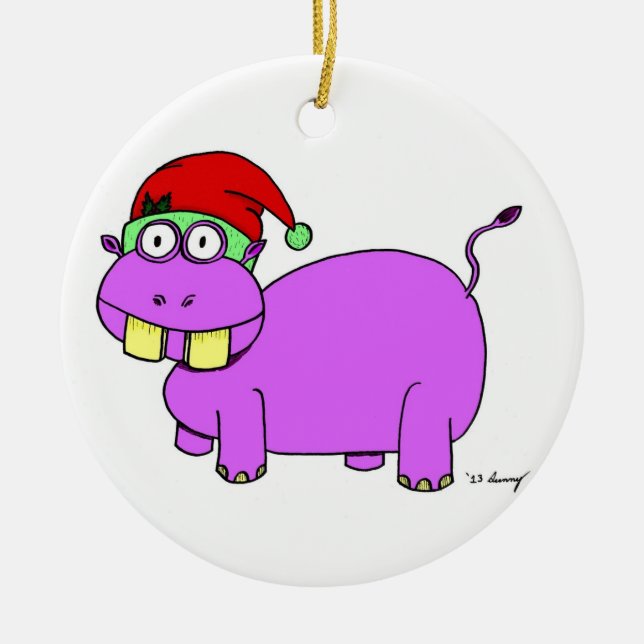 Ornamento del círculo de Hippo - Verde (Frente)