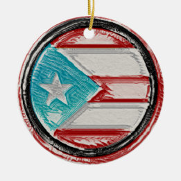 Ornamento del círculo de la bandera de Puerto Rico