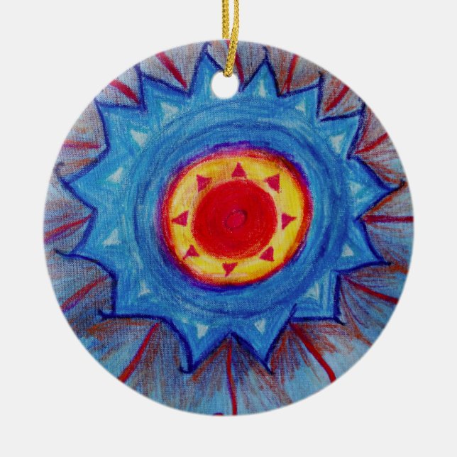 Ornamento del círculo de Mandala azul (Frente)