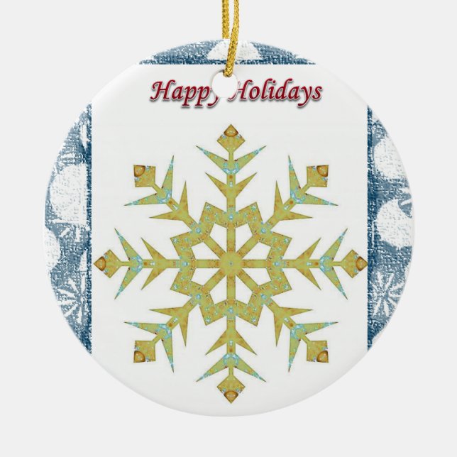 Ornamento del Círculo de navidades, Felices Fiesta (Frente)