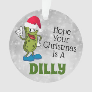 Ornamento del círculo de Pickle Pun Navidades Dill