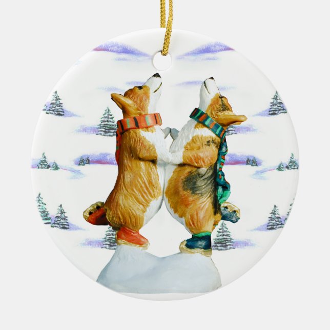 Ornamento del círculo del corgi galés de Pembroke (Frente)