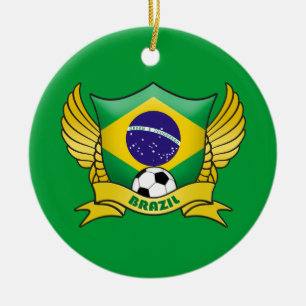 Ornamento del círculo del fútbol del Brasil