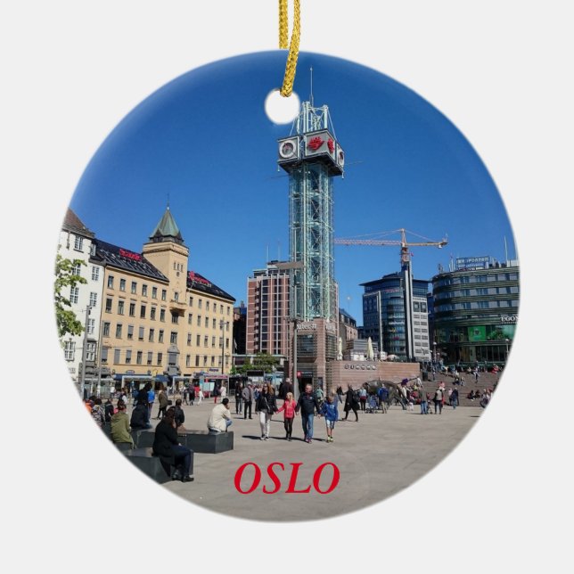 Ornamento del círculo del panorama de Oslo Noruega (Frente)
