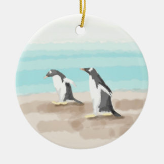 Ornamento del Círculo Penguin Duo