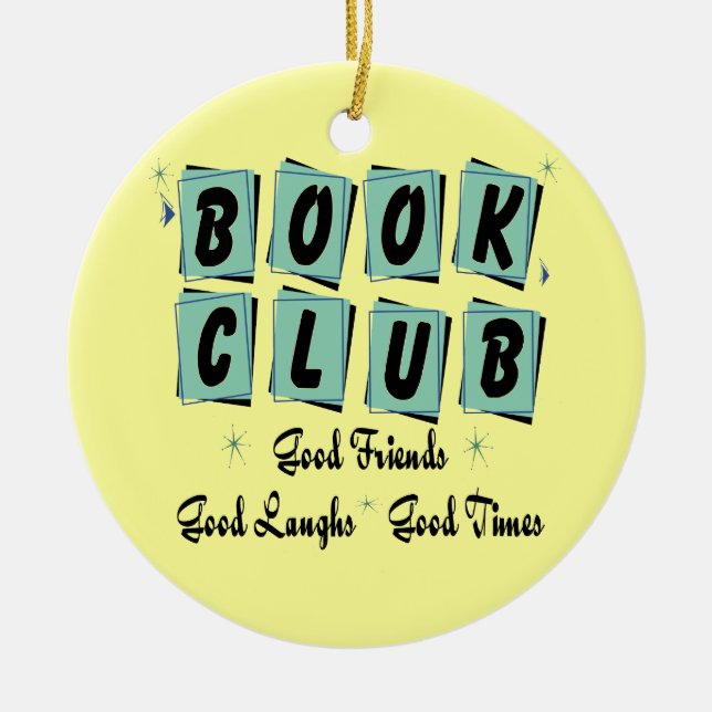Ornamento del club de libros retro - Buenos amigos (Frente)
