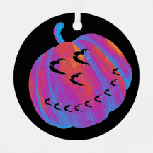 Ornamento del coche de calabaza psicodélico