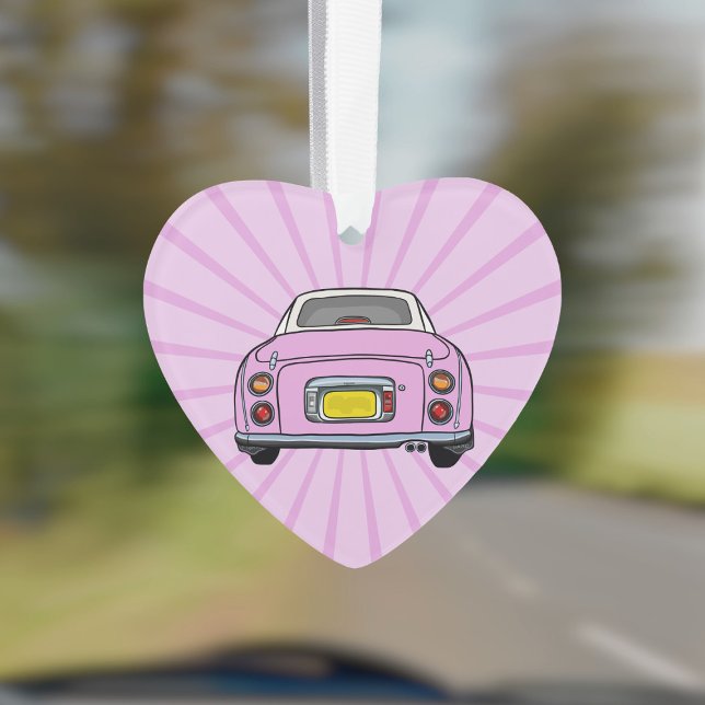 Ornamento del coche de Figaro rosa dulce de canto (Fun figgy ornament to hang in your car or on your christmas tree. You can add your name or car reg)