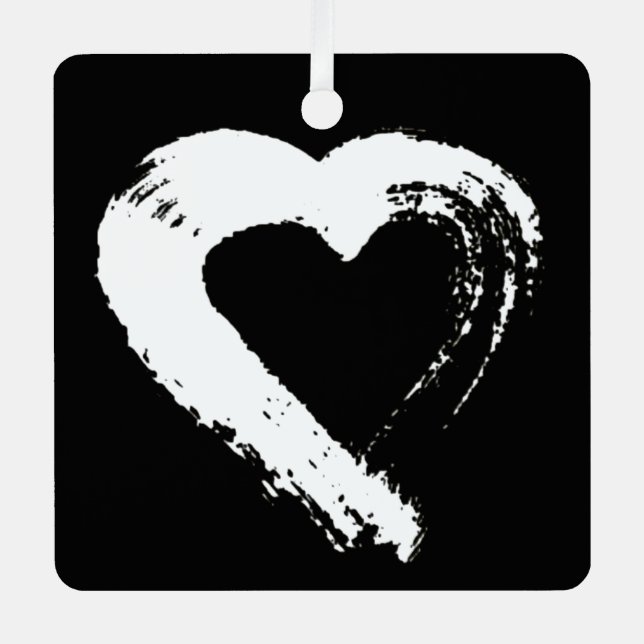 Ornamento del coche de Tourmaline Moon Heart (Anverso)