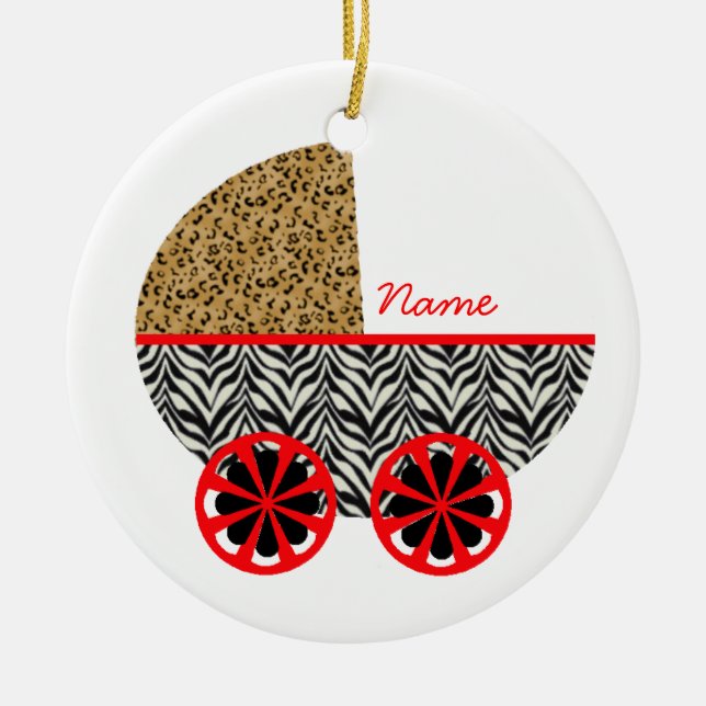 Ornamento del cochecito de niño con cita de los (Frente)