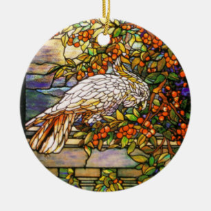 Ornamento del Cockatoo del vitral de Tiffany