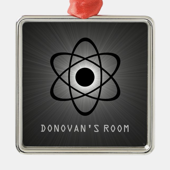 Ornamento del colgador de la puerta atómica Nerdy, (Frente)