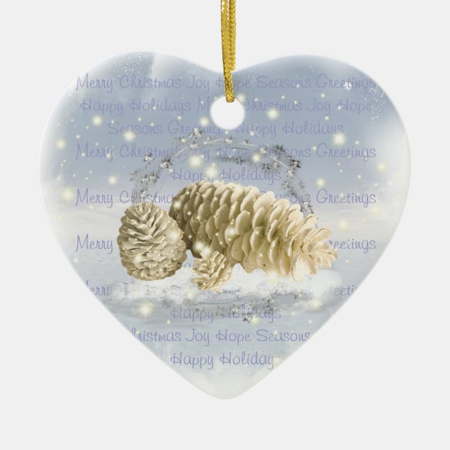 Ornamento del cono del pino del navidad (Frente)