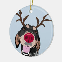 Ornamento del Coonhound de Rudolph Bluetick
