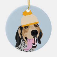 Ornamento del Coonhound del gorra de la mostaza