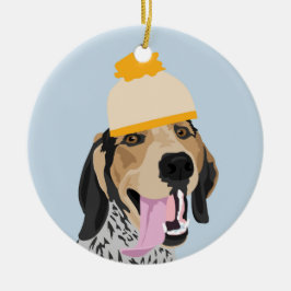 Ornamento del Coonhound del gorra de la mostaza