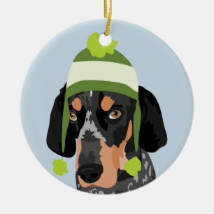 Ornamento del Coonhound del gorra de la verde lima