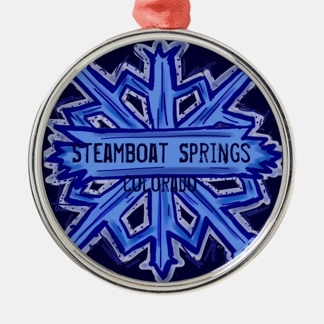 Ornamento del copo de nieve de Steamboat Springs (Frente)
