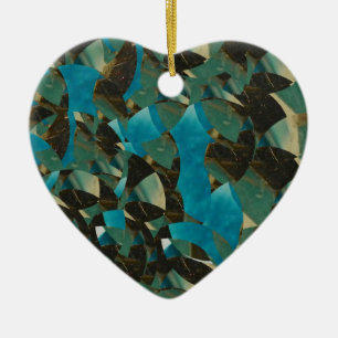 Ornamento del Corazón Azul Mosaico