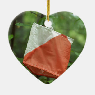 Ornamento del corazón - bandera orienteering