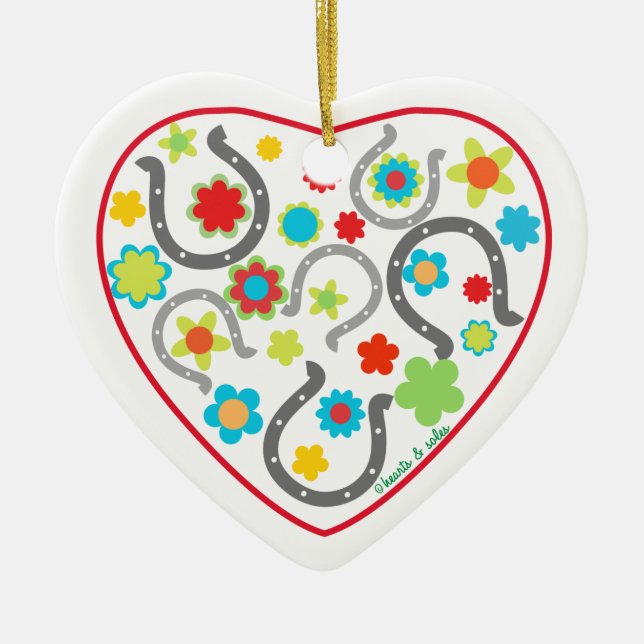 Ornamento del corazón de Horsehoe (Frente)