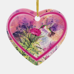 Ornamento del corazón de Hummingbird