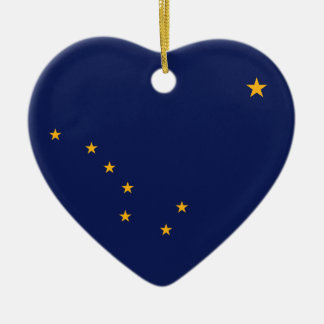 ORNAMENTO DEL CORAZÓN DE LA BANDERA DE ALASKA