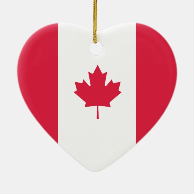 Ornamento del corazón de la bandera de Canadá y de (Atrás)