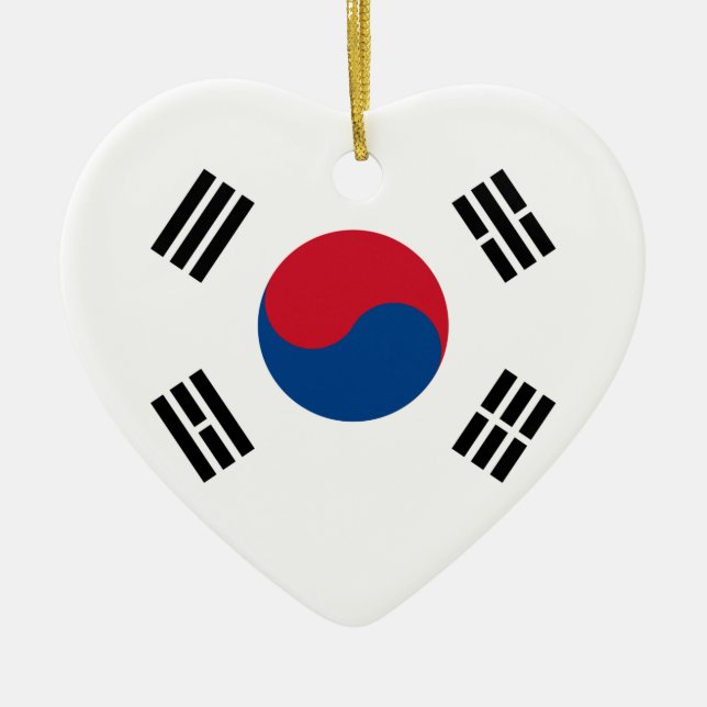 Ornamento del corazón de la bandera de la Corea (Frente)
