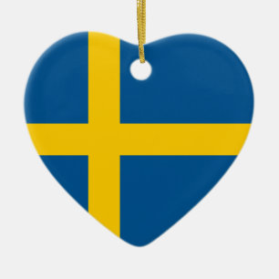 Ornamento del corazón de la bandera de Suecia