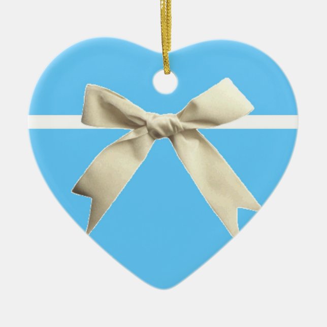 Ornamento del corazón de la caja azul (Frente)