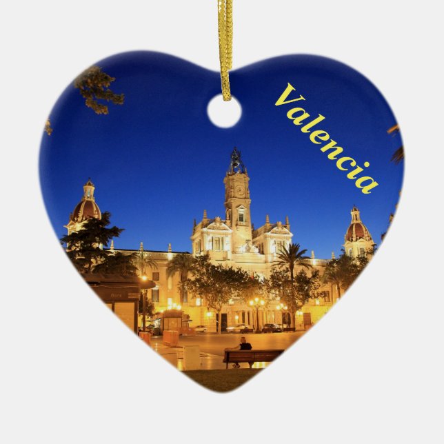 Ornamento del corazón de la opinión de la noche de (Frente)