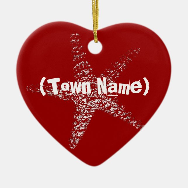 Ornamento del corazón de las estrellas de mar (Frente)