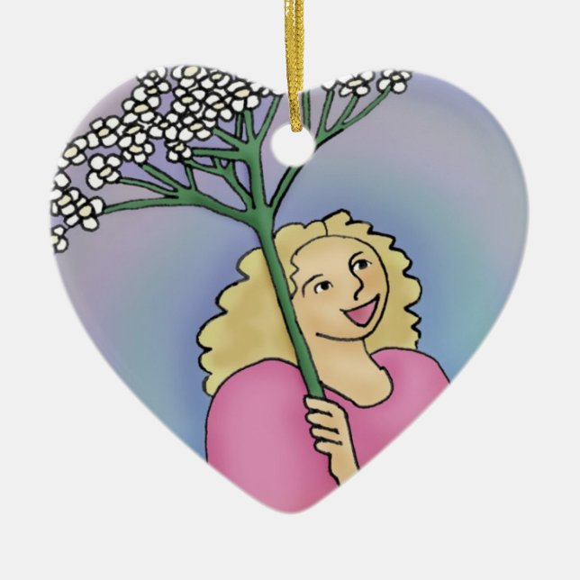 Ornamento del corazón de Yarrow (Frente)