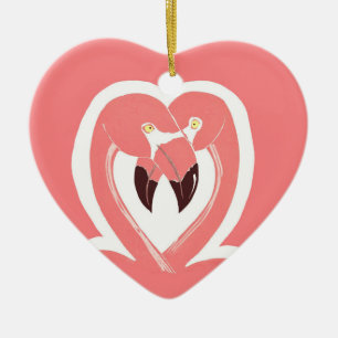Ornamento del corazón del amor de los flamencos