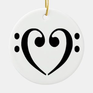 Ornamento del corazón del Clef bajo
