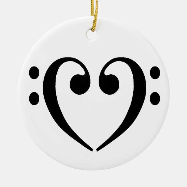 Ornamento del corazón del Clef bajo (Frente)