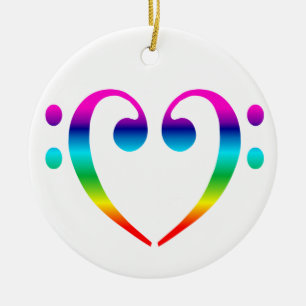 Ornamento del corazón del Clef bajo del arco iris