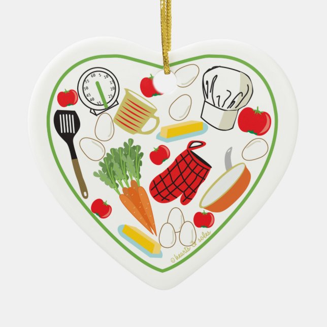 Ornamento del corazón del cocinero (Frente)