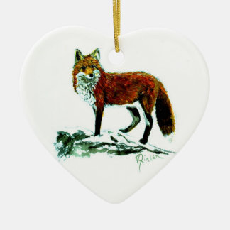 Ornamento del corazón del Fox rojo