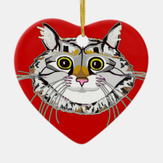 Ornamento del corazón del gato de Tabby