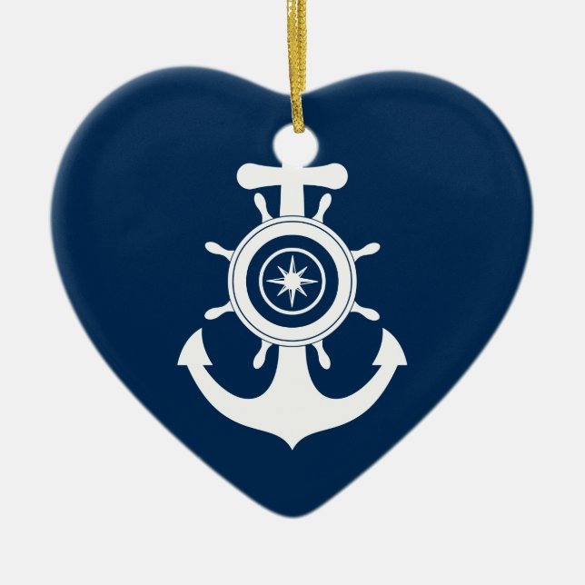 Ornamento del corazón del marinero del ancla (Frente)