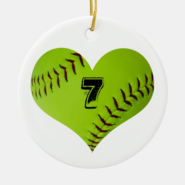 Ornamento del corazón del softball (Frente)