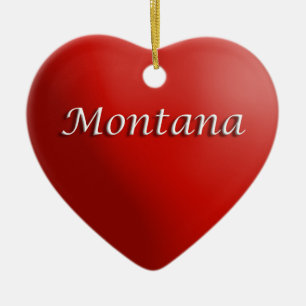 Ornamento del corazón rojo de Montana