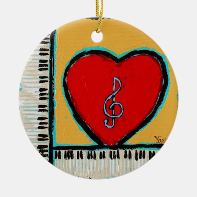 ornamento del corazón y del piano (Frente)