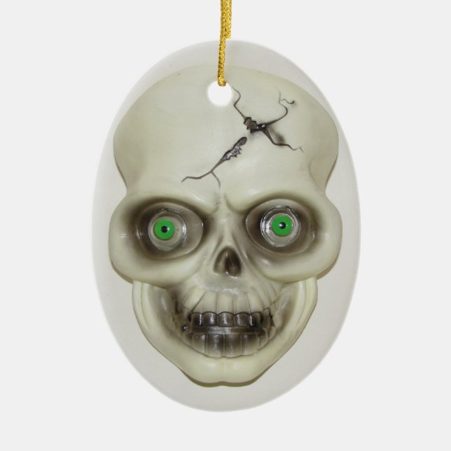 Ornamento del cráneo de Halloween muy aterrador (Frente)